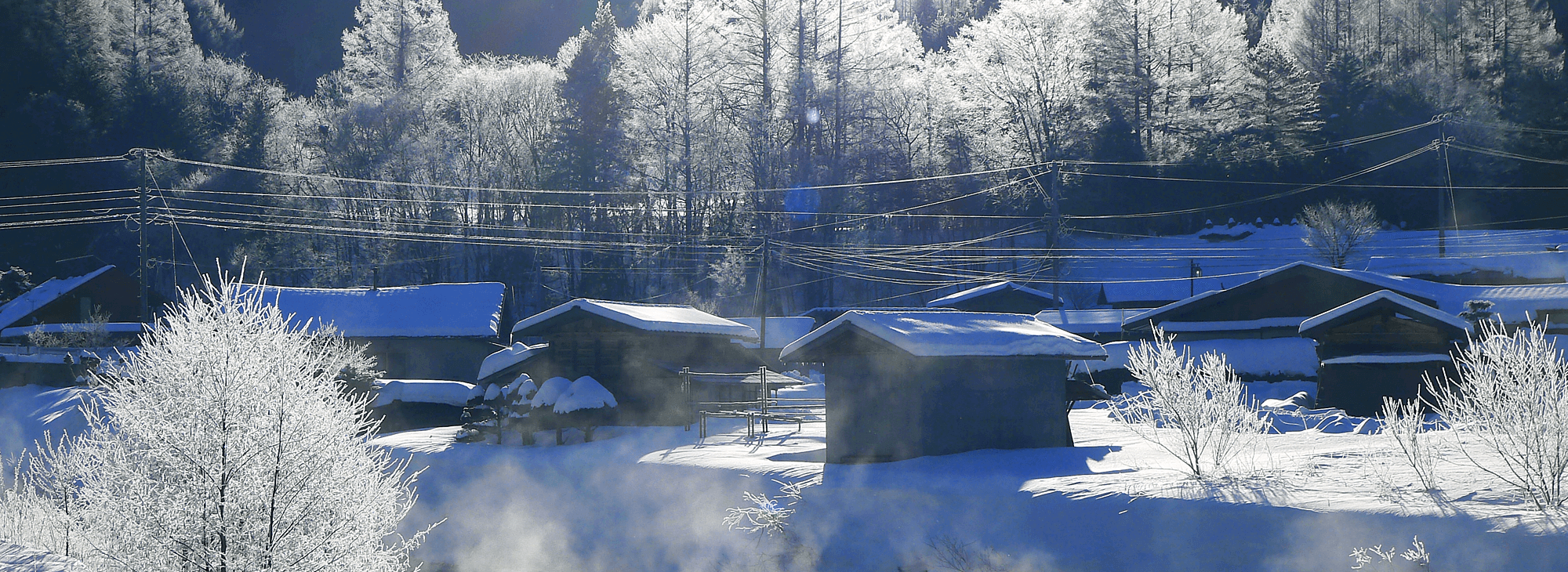 長野県木曽町 冬の景色